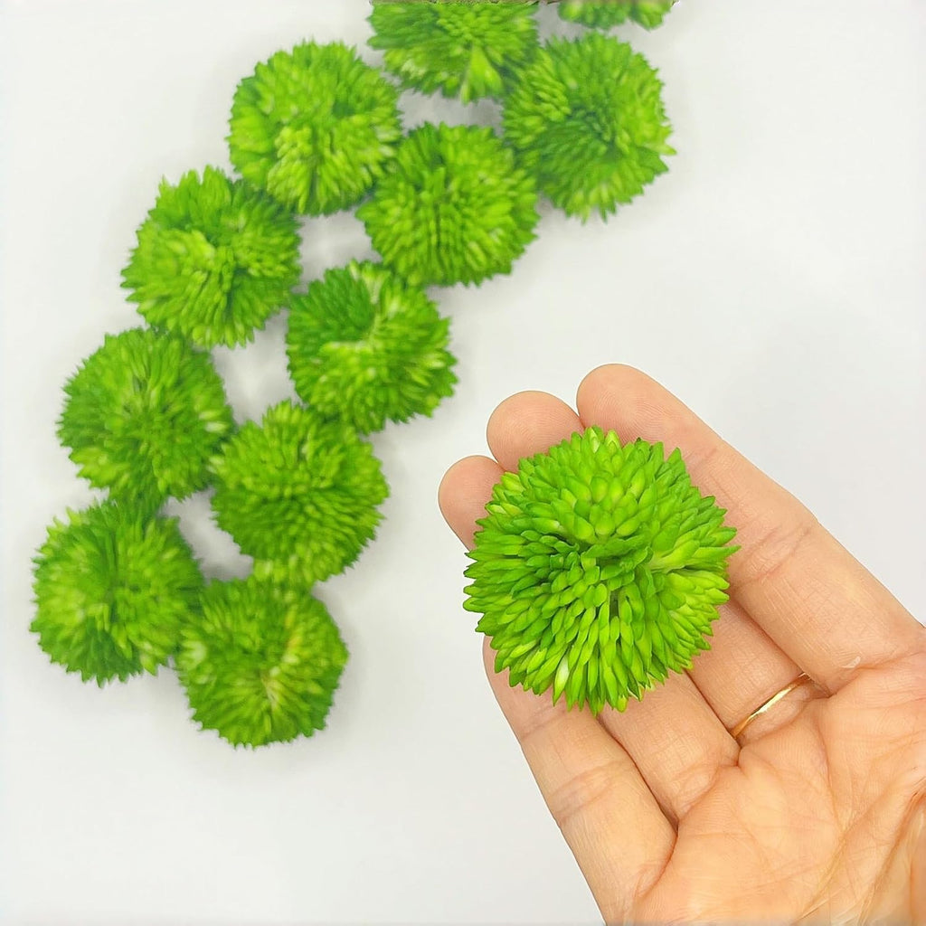12 Green Decorative Moss Balls for Bowl & Vase Fillers - 1.57 Inch Artificial Moss Spheres Set, Perfect for Mini Terrarium, Fairy Garden, Table Centerpiece, Wedding & Home Decor