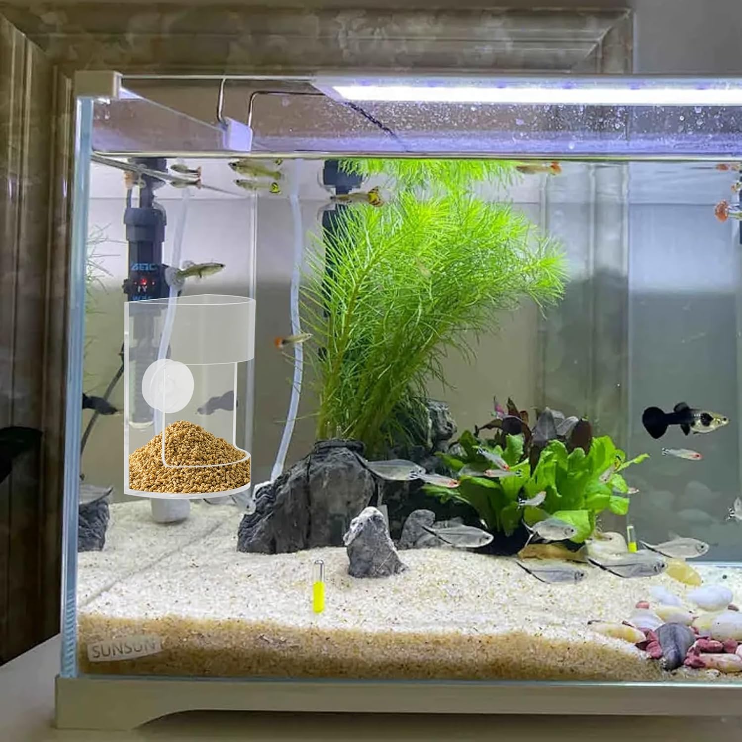 New Fish Tank Feed Tray with Suction Cup, Tank Divider Supplies, Feeding Tube Supplies Breeder Box for Aquarium, Round Aquariums & Fish Bowls Accessories
