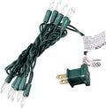 Mini Christmas Lights String Warm White Vintage Short Strand String Lights, Clear Bulbs Wire Fit Light up Christmas Decorations(10 Bulbs No Connectable,5.5ft,Green)