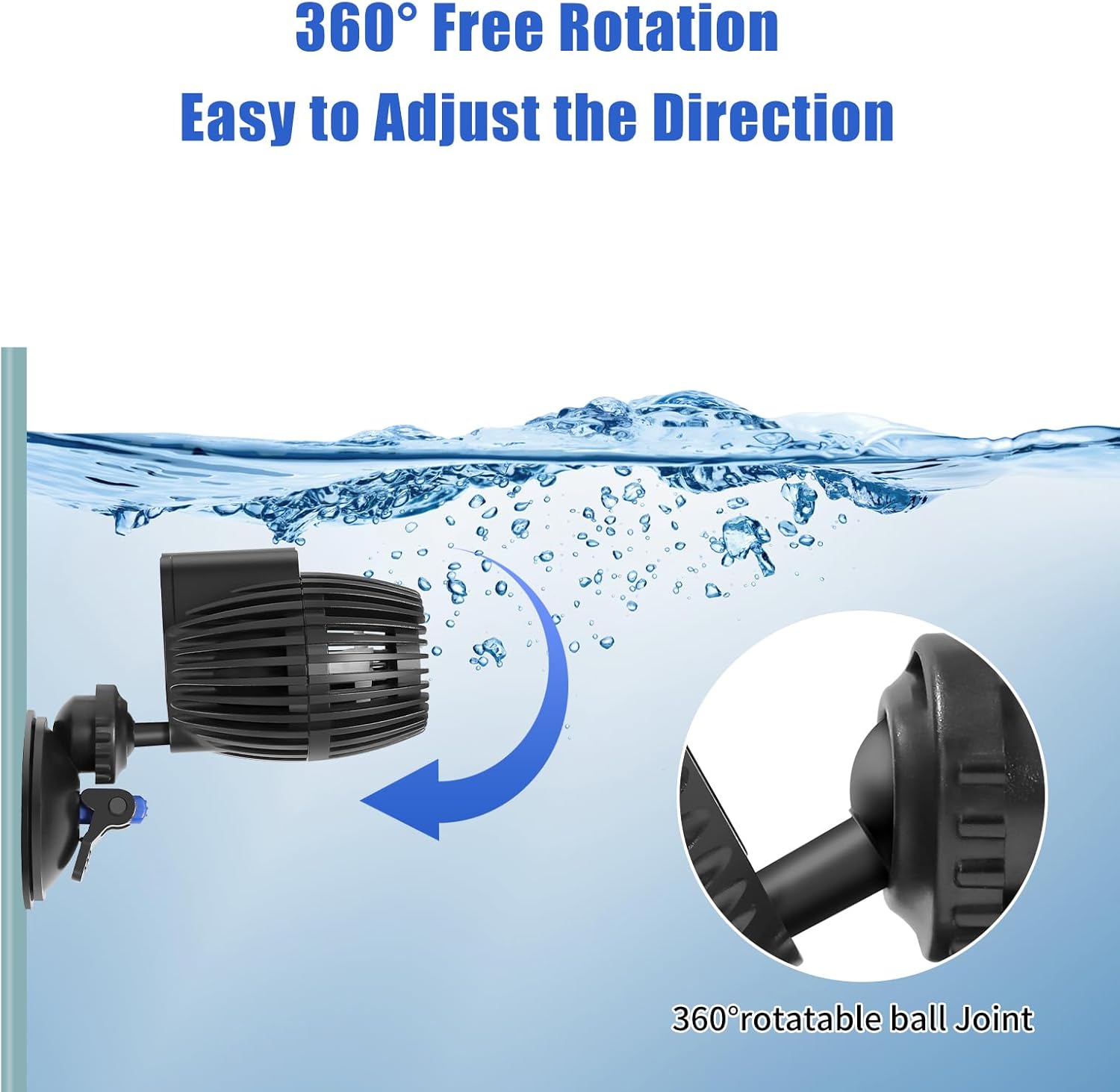 AQUANEAT Circulation Pump, 2100GPH Aquarium Wave Maker, Fish Tank Powerhead Submersible Water Pump with Suction Cup