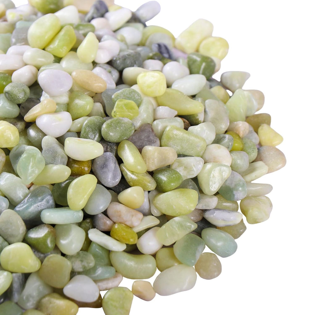 5lb 3/8 Inch Bamboo Pebbles for Indoor Plants, Lucky Bamboo Pot, Succulent, Vases, Cactus, Landscaping - Decorative Polished Plant Pebbles for Pots, Jade