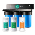 iSpring WGB31B-PF Whole House Water Filter System, SGS-Tested to Remove up to 99% PFAS, 3-Stage Filtration Reduces Sediment, Chlorine, Taste & Odor, 10-Inch Filters, 1" Inlet/Outlet