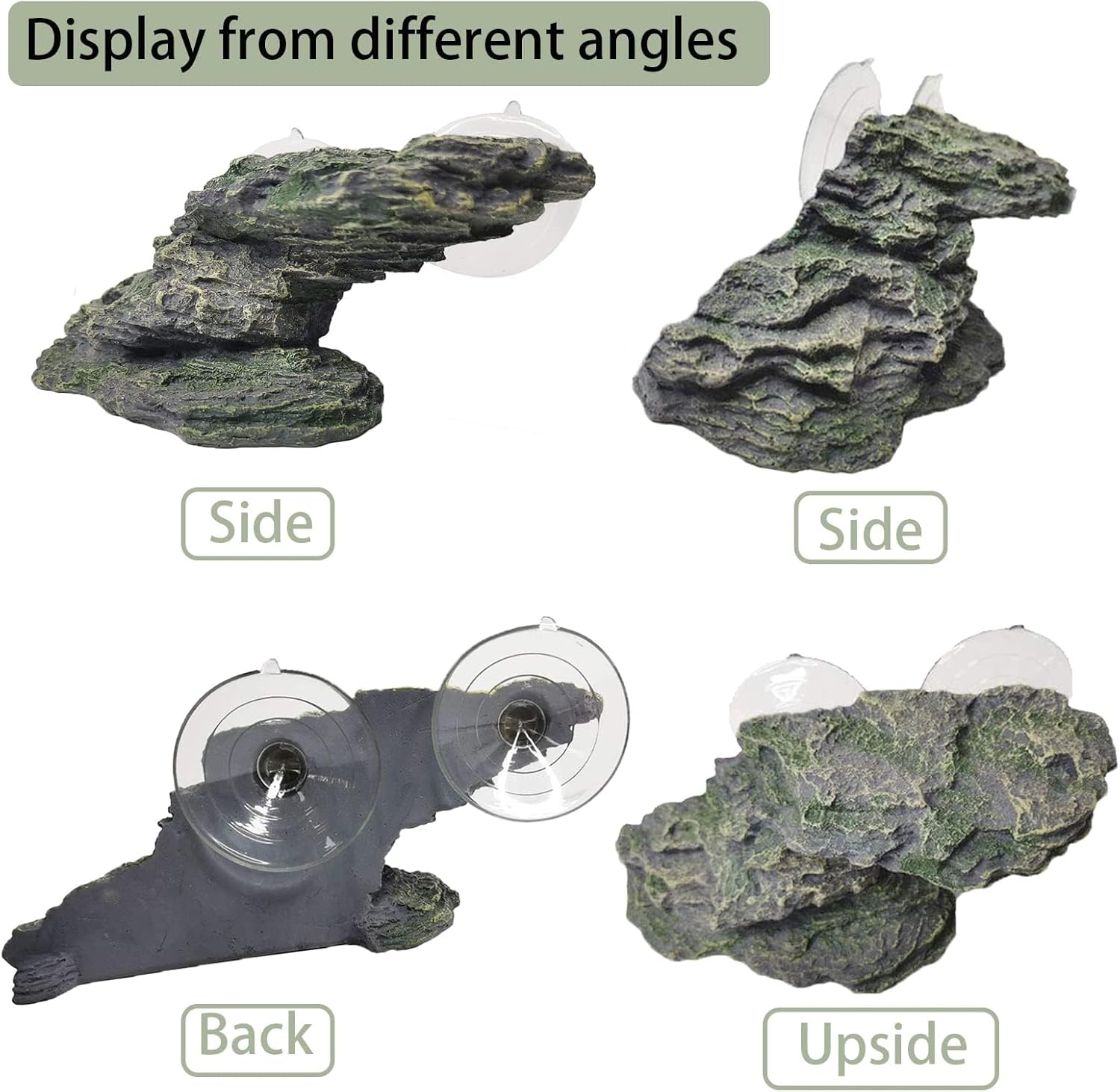 kathson Turtle Basking Platform Baby Tortoise Climbing Ramp Shale Reptiles Dock Resting Terrace Stone Aquarium Ornament Rock Landscaping Decoration for Frogs Newts (Medium Size:8.2”Lx3.3”Wx3.1”H)