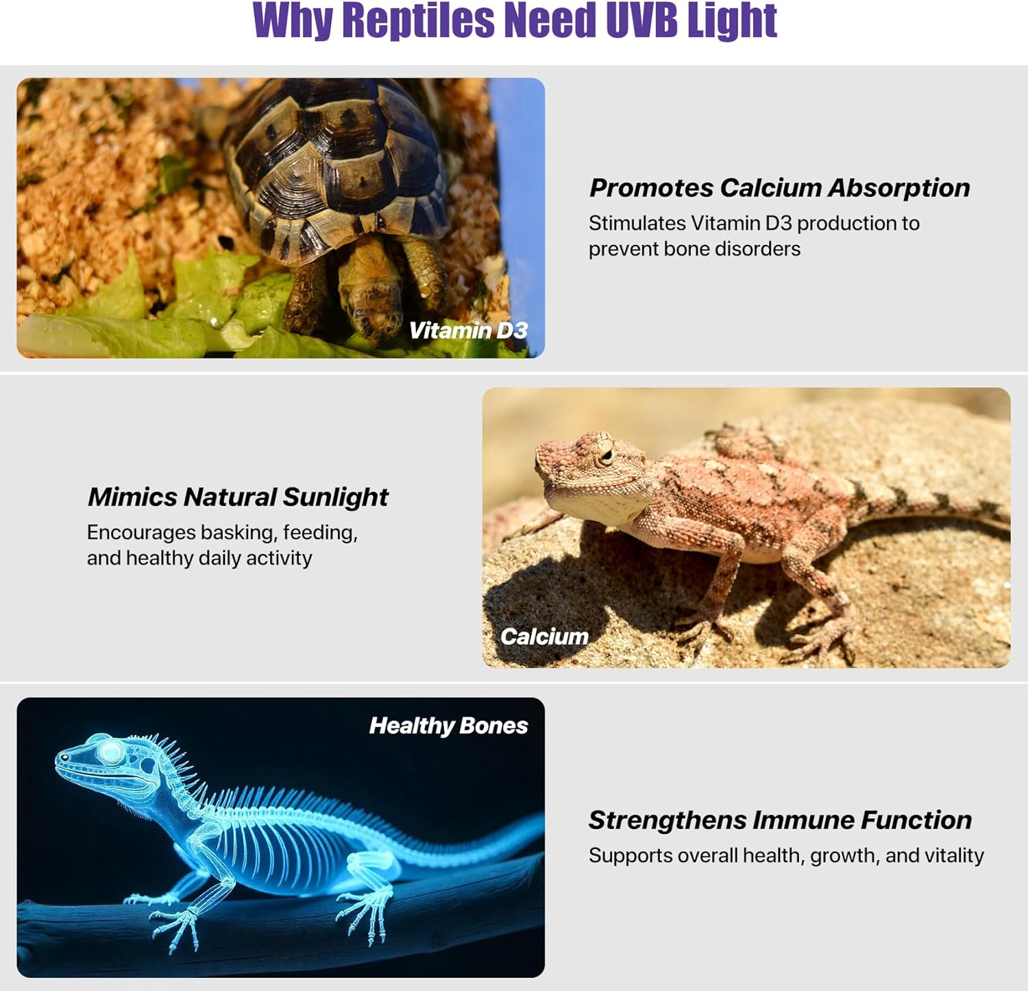 12" Aluminum UVB 10.0 LED Reptile Light Bar with Timer & Dimmer, Ultra-Slim Metal UVB/UVA Lamp for Terrariums – Even Light Output, Long Lifespan, Ideal for Bearded Dragons, Turtles & Lizards