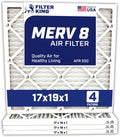 Filter King 17x19x1 Air Filter | 4-PACK | Carbon MERV 8 HVAC Pleated A/C Furnace Filters | MADE IN USA | Actual Size: 17 x 19 x .75"
