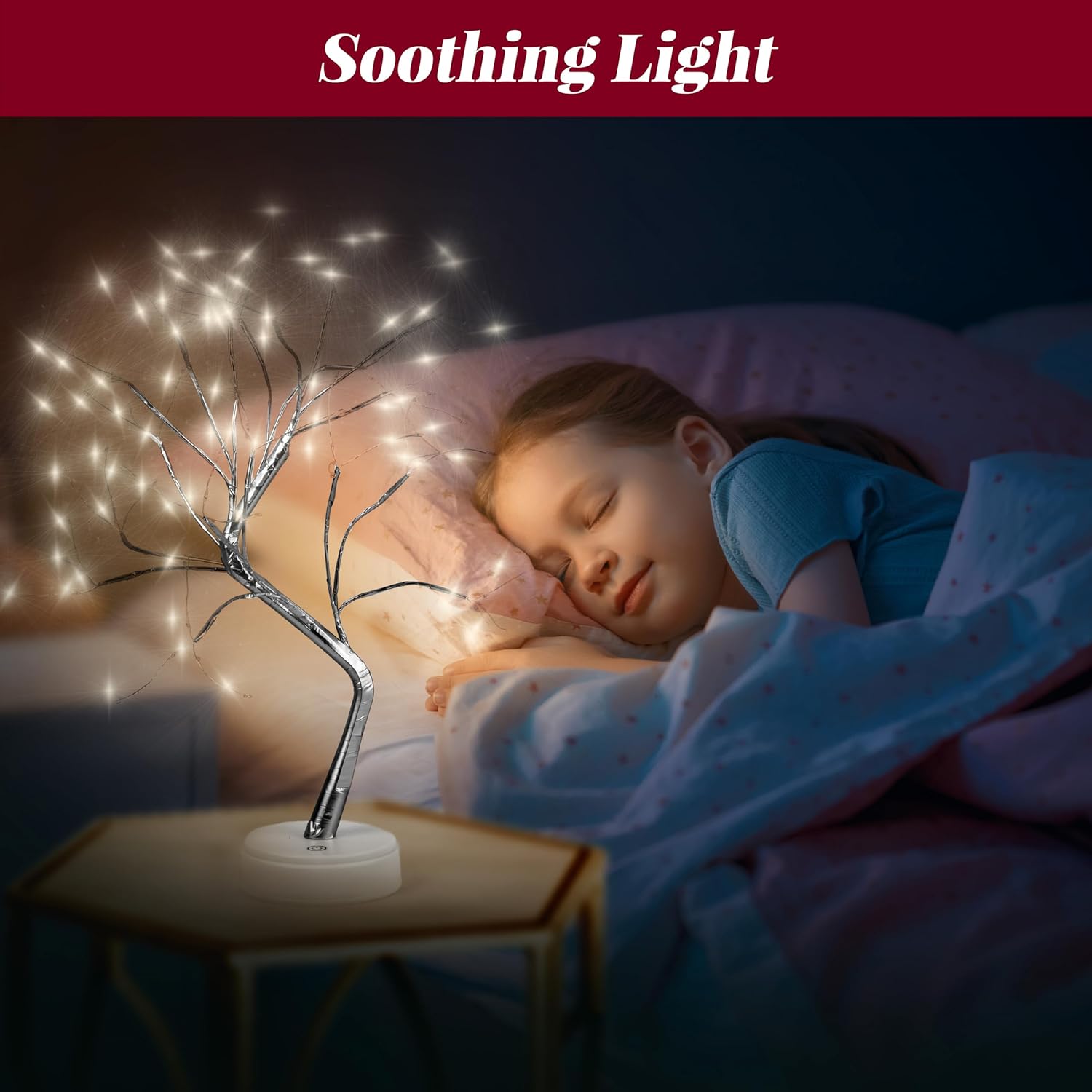 Twinkling Tree Fairy Light Spirit Tree Lamp Bonsai Tree Light, Fairy Light Tree, Cute Room Decor Aesthetic Decor, Night Light Lamp, Twinkle Tree, (Silver Branches 108 LED)