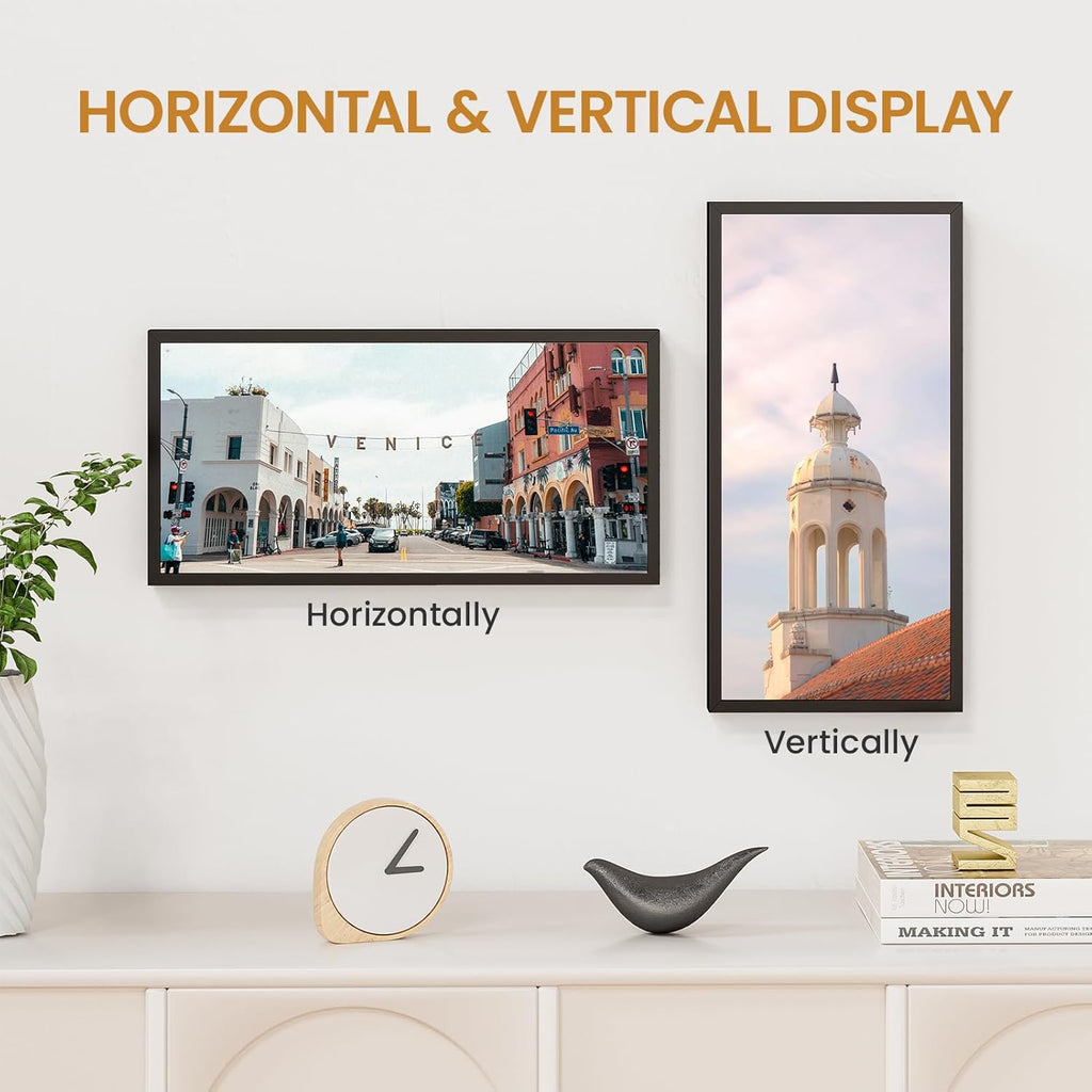 7x14 Aluminum Metal Picture Frame,Tempered Glass Black Photo Frame 7x14 for Family Photo,Posters,Art,Document to Wall Mount Horizontally or Vertically