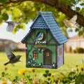 Bird Houses for Outside Cottage Garden Birdhouse –Green Resin Bird Houses with Flower and Stone Details for Hummingbird Finches Cardinals Bird Nesting Garden, Patio, Yard