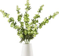 IPOPU Sage Green Delphinium Artificial Flowers 5PCS Silk Larkspur Realistic Faux Snapdragon for Vase, Wedding Centerpieces, Home Table Party Decor