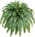 Large Artificial Ferns for Outdoor 48" Fake Boston Fern 60 Fronds Faux Ferns Plant Silk Greenery for Indoors Home Garden Porch Windowsill Decor (1 Stem)