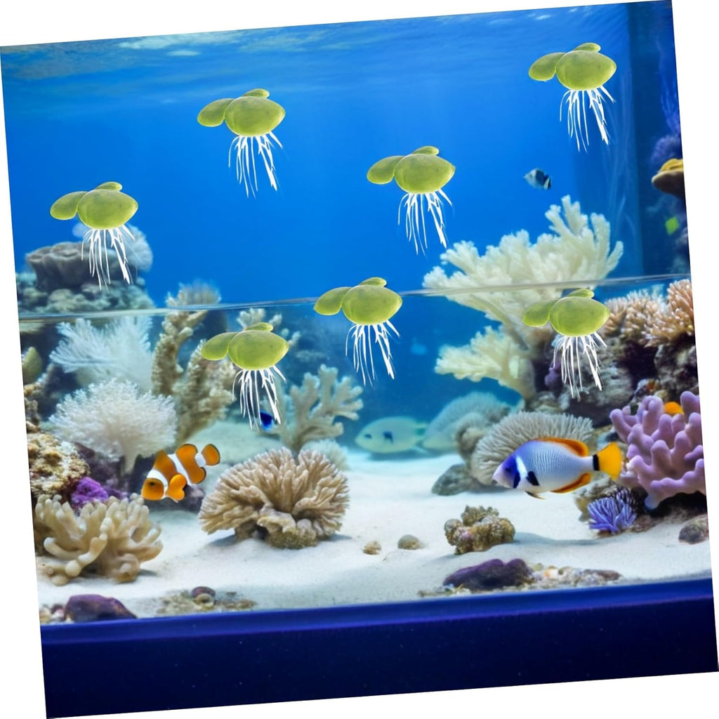 18pcs Artificial Duckweed Aquarium Plant Decor Floating Fish Tank Ornament Lifelike Plastic Water Grass Landscape Decoration for Fish Bowls and Glass Tanks