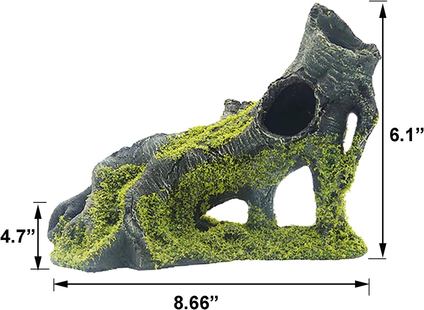 Aquarium Artificial Tree Hole Resin Aquarium Ornament, Resin Tree Stump Branch for Reptile Habitat Decoration, Tree Trunk Fish Tank Decoration Aquarium Hideaway Rock Cave House Hide Hut