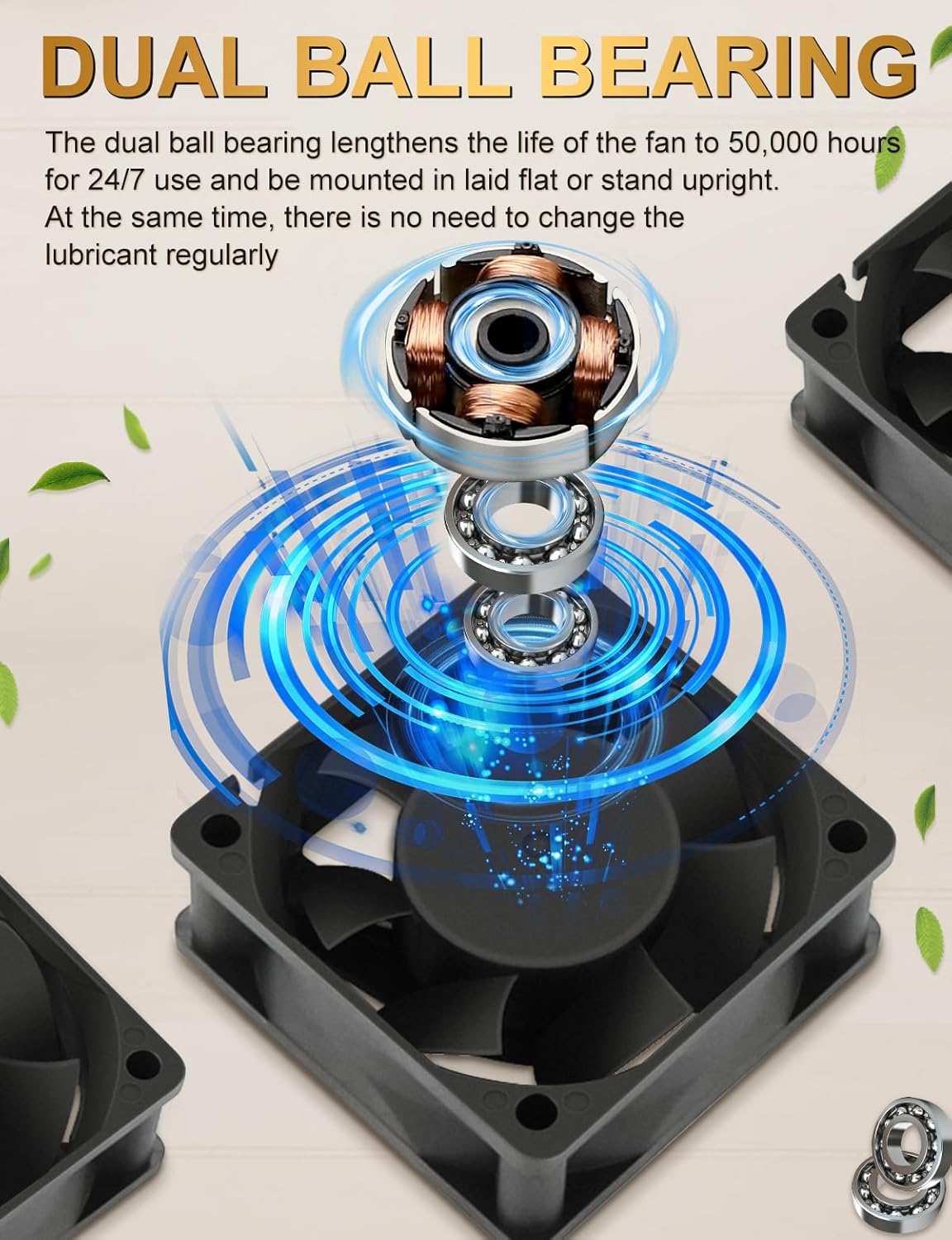 EC Small Cooling Fan 110V 115V 120V 220V 240V 60mm x 25mm Dual Ball Bearing Fan for Cooling Computer Case, TV Box, Amplifier, Small Equipment, and Exhaust Projects