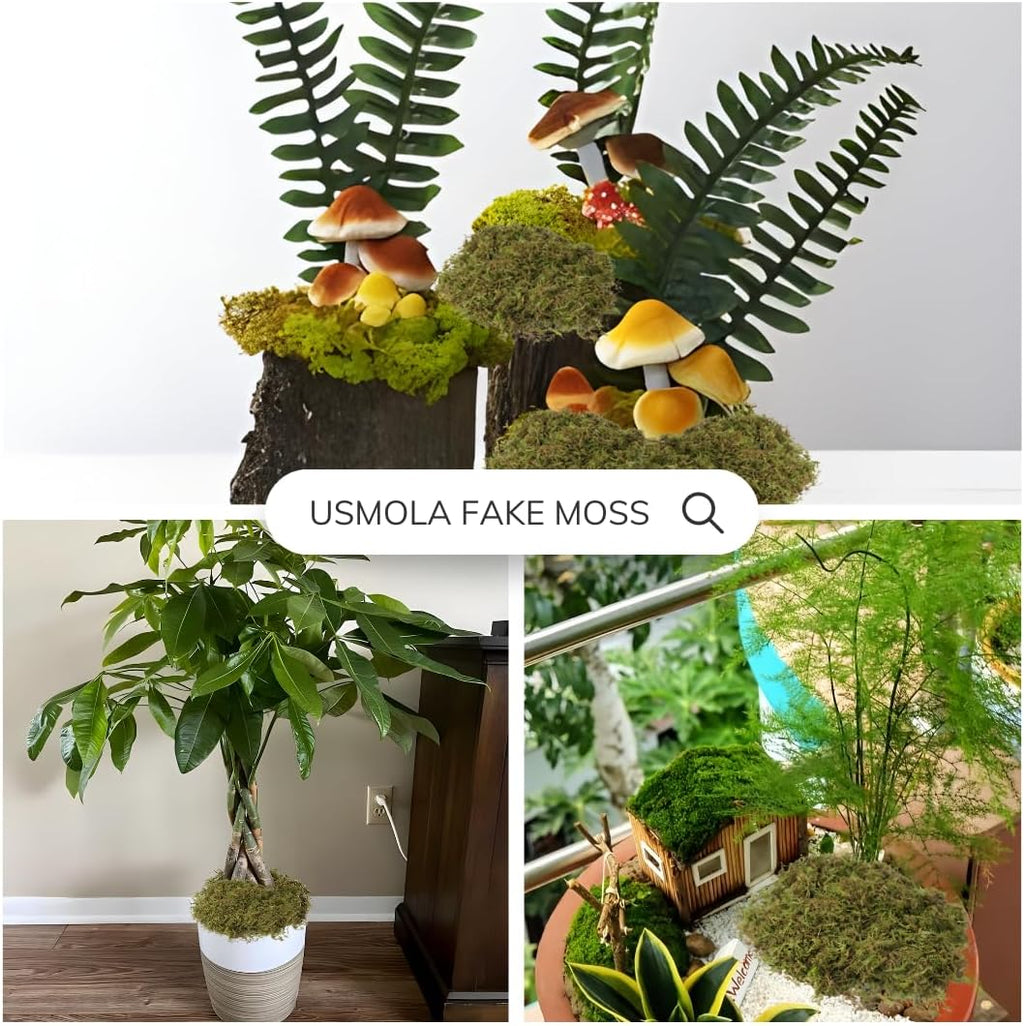 Fake Moss, 8 OZ Green Moss for Potted Plants, Artificial Moss for DIY Crafts Home Decor Table Centerpieces Wedding Decoration (Fresh Green 225gr)