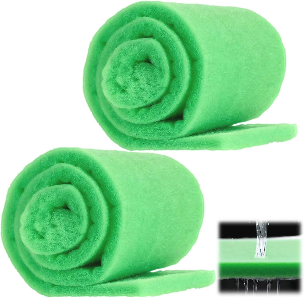 2PC Aquarium Filter Floss - 12" x 78" (6ft per roll) - Total 12ft - 1" Thick Premium Polyester Filter Pad for Fish Tank - Mechanical Filtration, Crystal Clear Water, Fits Most Filters(12ft)