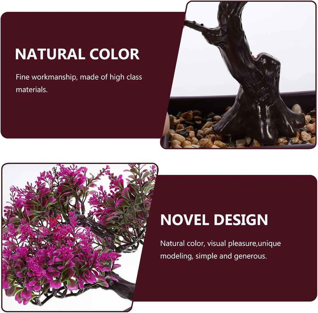 Cabilock Artificial Bonsai Tree, Small Fake Potted Bonsai Plants Decoration, Simulation Faux Greenery Plants Decor, Desktop Realistic Welcoming Pine Ornament for Home Office Entryway Chests Decor