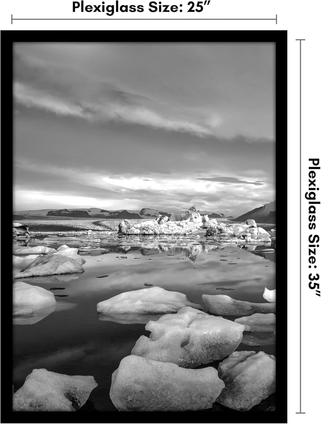 Americanflat 25x35 Poster Frame with Polished Plexiglass - Black Picture Frame - Wide Photo Frames Made of Engineered Wood for Vertical or Horizontal Wall Display - Epic Collection - Black