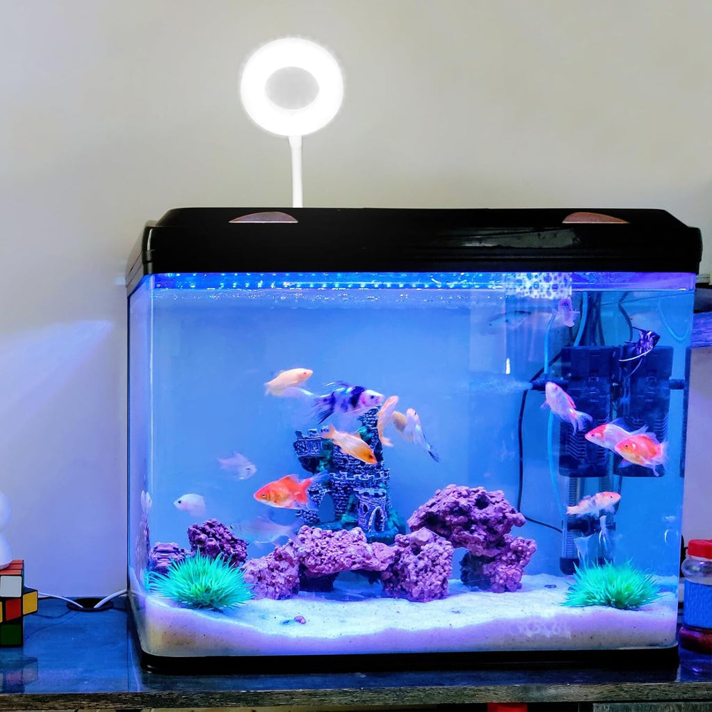 Alasum LED Aquarium Light with Adjustable Arm for Small Fish Tanks Compact Mini Lamp High Brightness Aquarium Lamp for Plant Growth and Tank Decoration USB Powered
