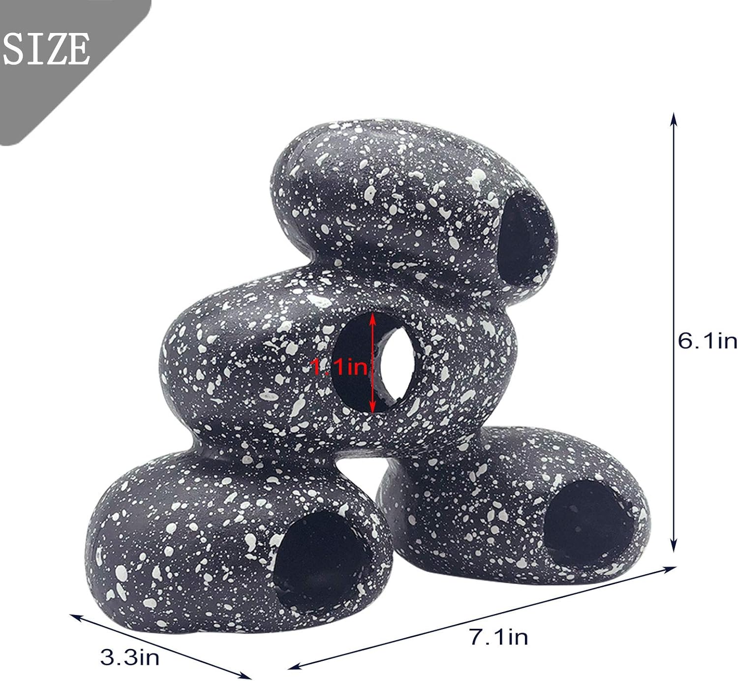 PINVNBY Aquarium Stone Hideaway Decoration,Resin Cichlids Rock Decor Realistic Betta Hideout Shelter Cave Fish Tank Ornament for Shrimp Short Bream Crayfish(L)