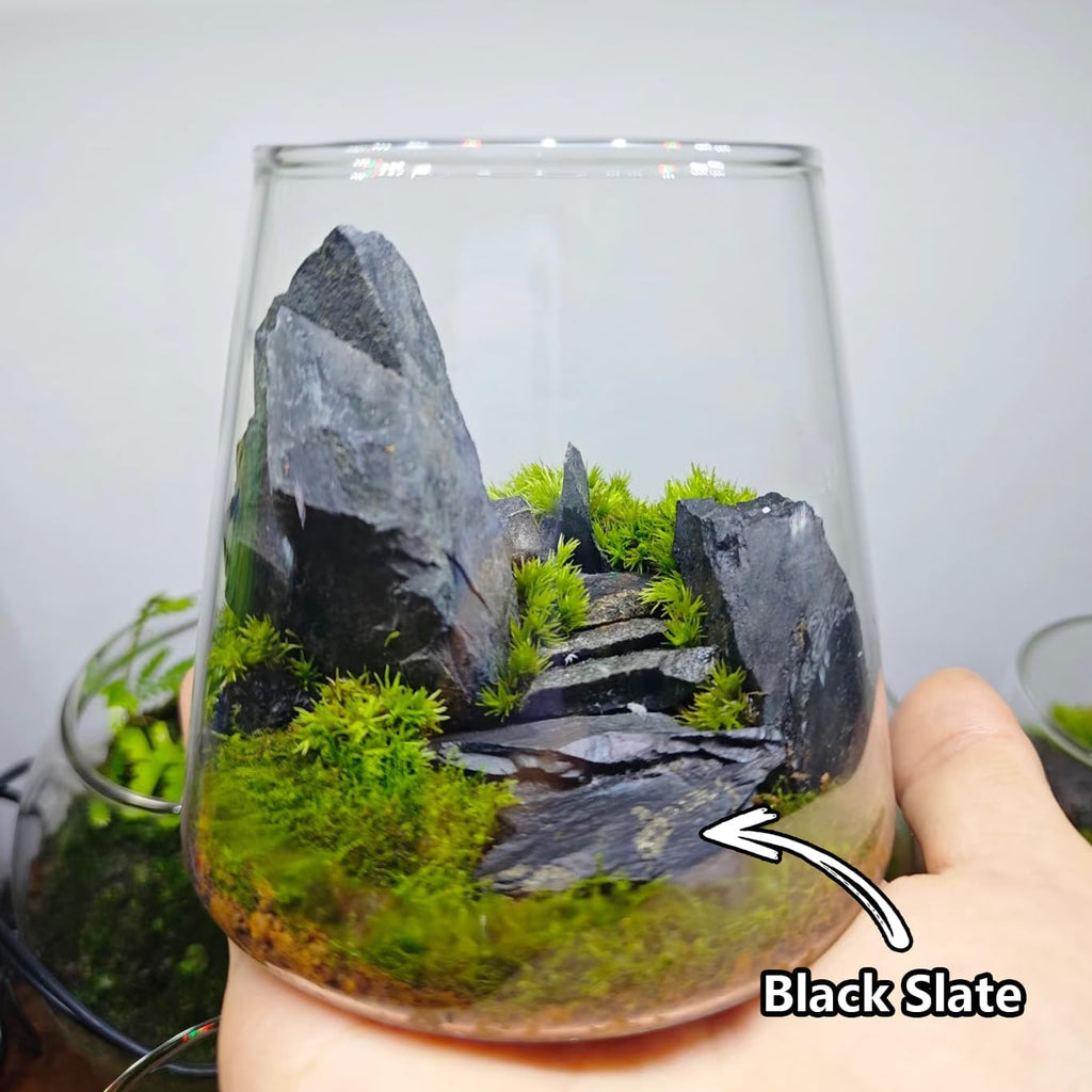 Natural Rocks Slate Stone 1-2 Inches Decorative Stones for Miniature Landscaping,Fairy Gardens,Bonsai,DIY Crafts,Aquariums & Reptile Terrariums-1lb
