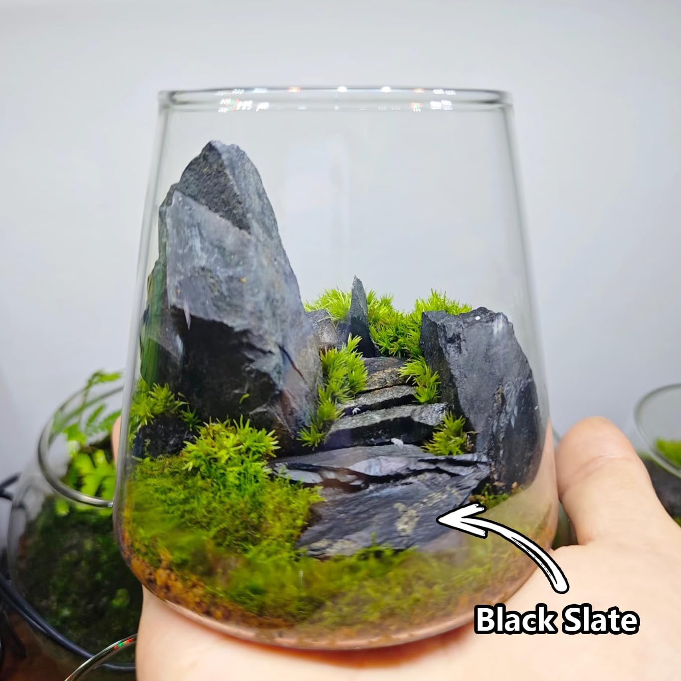 Natural Rocks Slate Stone 1-2 Inches Decorative Stones for Miniature Landscaping,Fairy Gardens,Bonsai,DIY Crafts,Aquariums & Reptile Terrariums-1lb