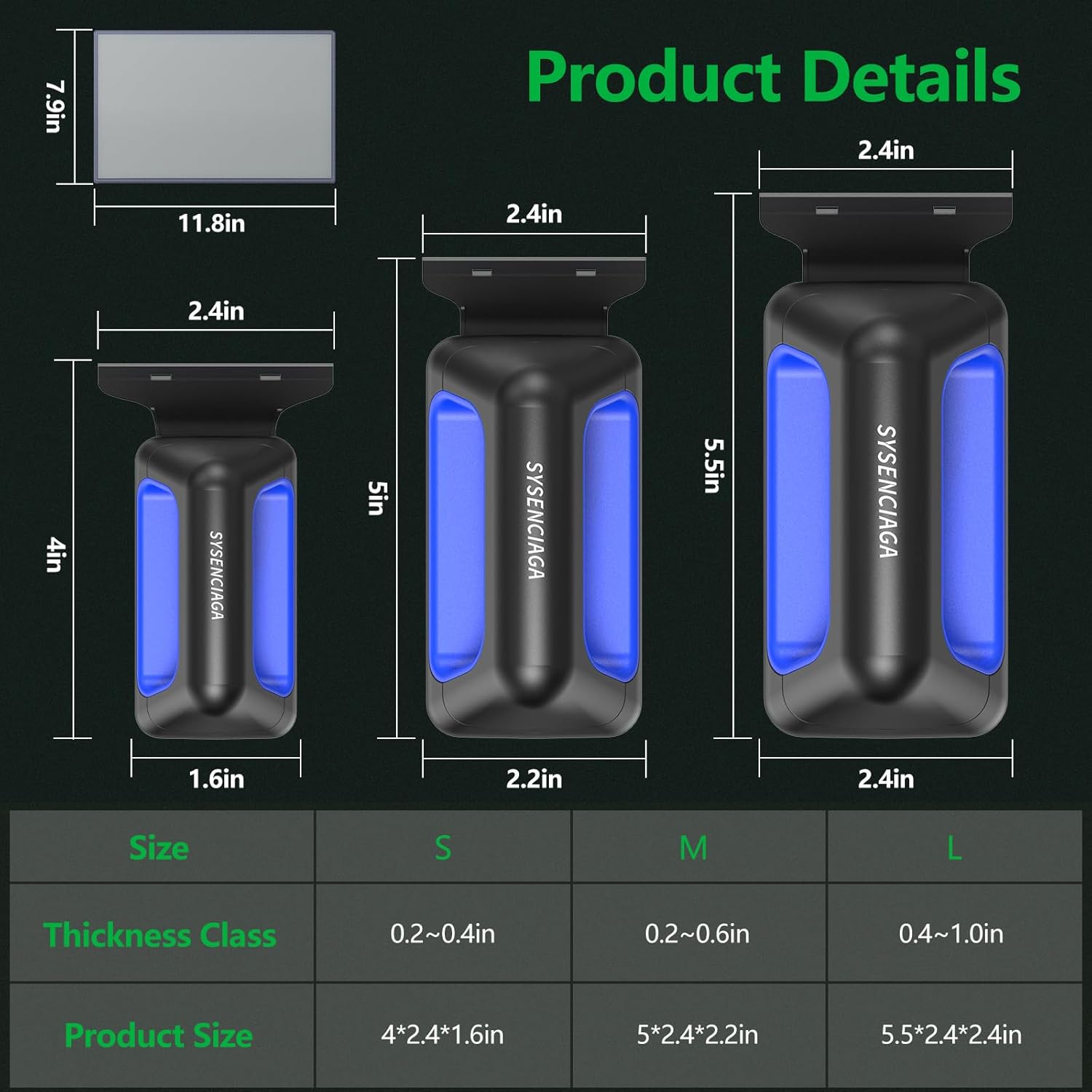 Aquarium Magnet Glass Cleaner, Double-Sided Detachable & Floating Algae Scraper for 0.2-0.4 Inch Fish Tank Glass Cleaning, No Scratches（S）
