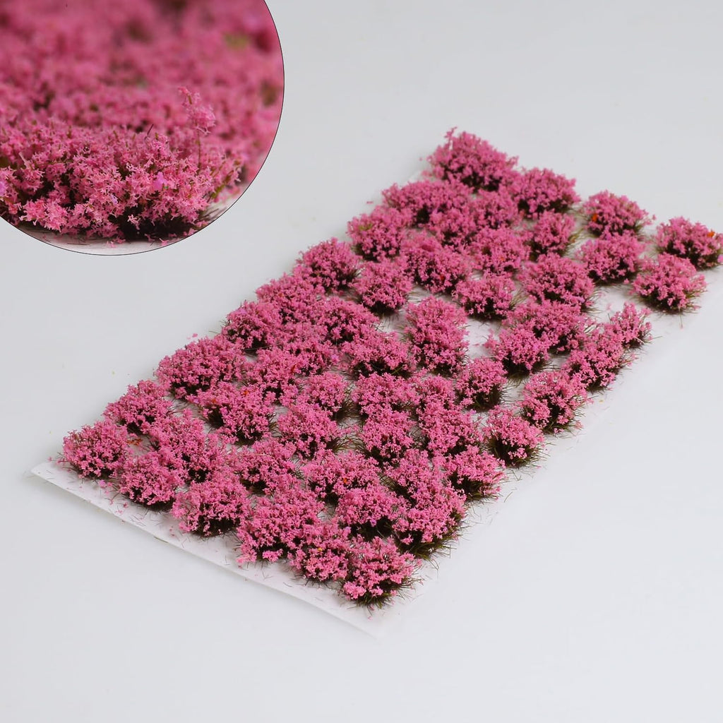 53-pcs 5mm Tall Diorama-Flowers-Grass Irregular Flower Clusters-Peach Blossom Pink Static-Grass for Model-Train-Scener Wargaming-Terrain ，Dioramas & DIY Crafts