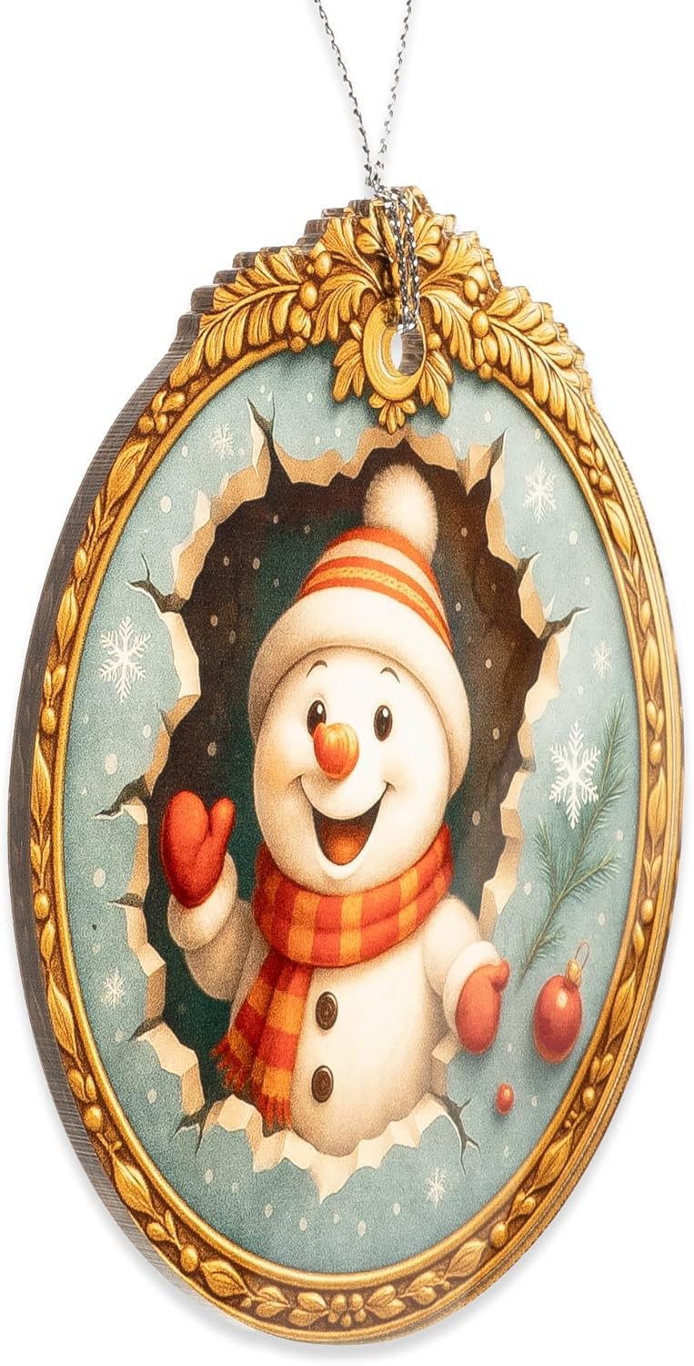 Christmas Ornament 2025 - Snowman Ornament - Snowman Ornaments for Christmas Tree - Acrylic Christmas Ornaments - Christmas Ornament 2025 - White Elephant Gifts - Xmas Tree Funny Decoration