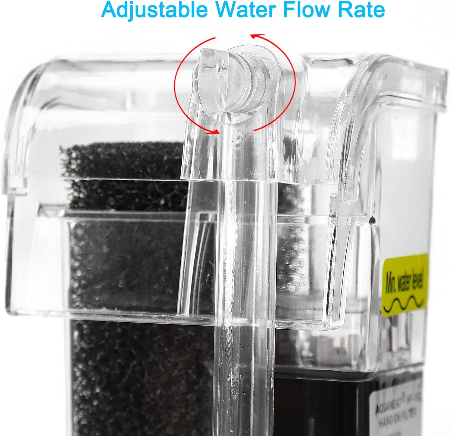 AQUANEAT Aquarium Hang on HOB Power Filter 5 Gallon Rimless Small Fish Tank Filter 90GPH (up to 5Gal)