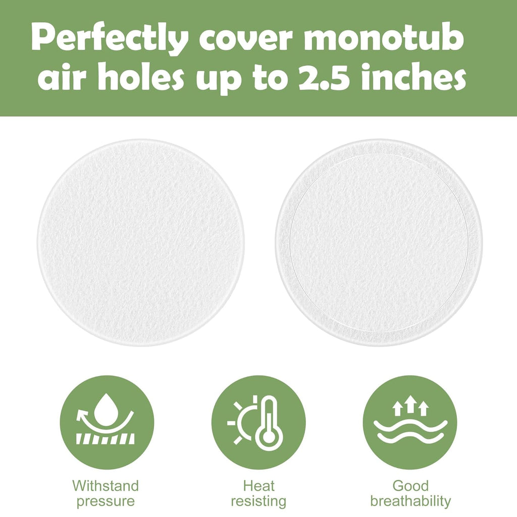 48 Pcs 2.5" Monotub Adhesive Filter Disks-2MM Thick Monotub Filter Discs-Monotub Filters for Mushroom Growing Supplies Filter Pad Replacements