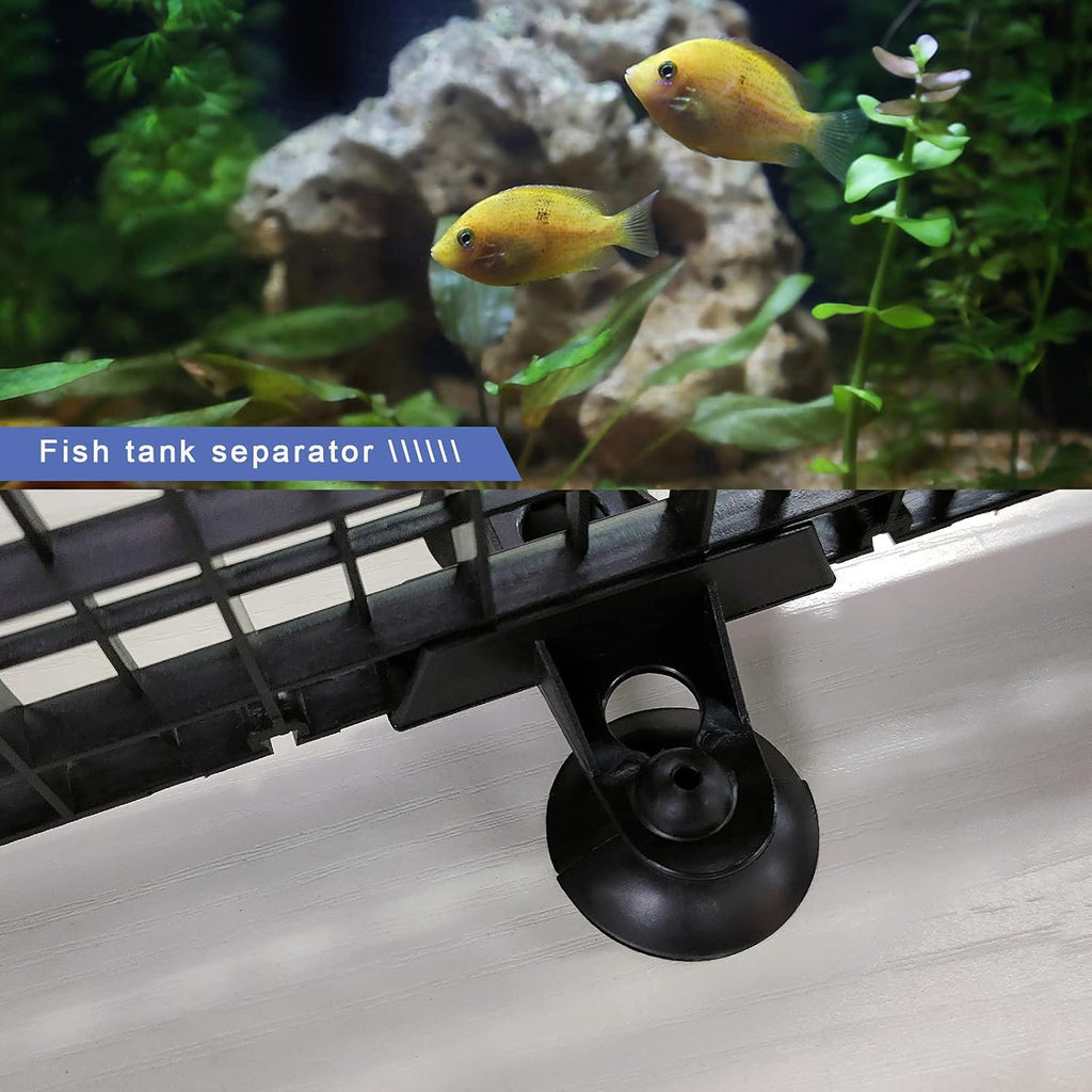 Create idea 10pcs Aquarium Divider Isolation Board Partition Pane Separator Black Mixed Breeding to Keep Different Fish from The Fight 20pcs Sucker Clips