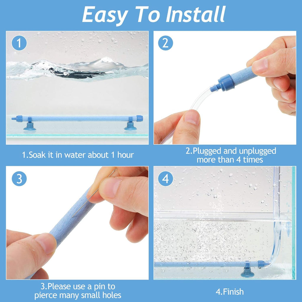 Honoson 4 Pieces Aquarium Bubble Wall Air Stone Bar 10 Inch Fish Tank Bubble Release Diffuser Bar Tube for Fish Tank Aquarium Hydroponics Pump