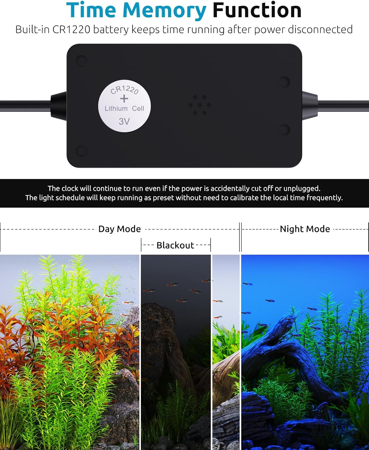 SEAOURA Plant Growth Aquarium Light, 24/7 Custom Timer, Power-Off Memory, 48-54in Full Spectrum Aquarium Plant Lights, 7-Row LED 8 Colors, 20 Adjustable Brightness, Day & Night Cycle for Freshwater