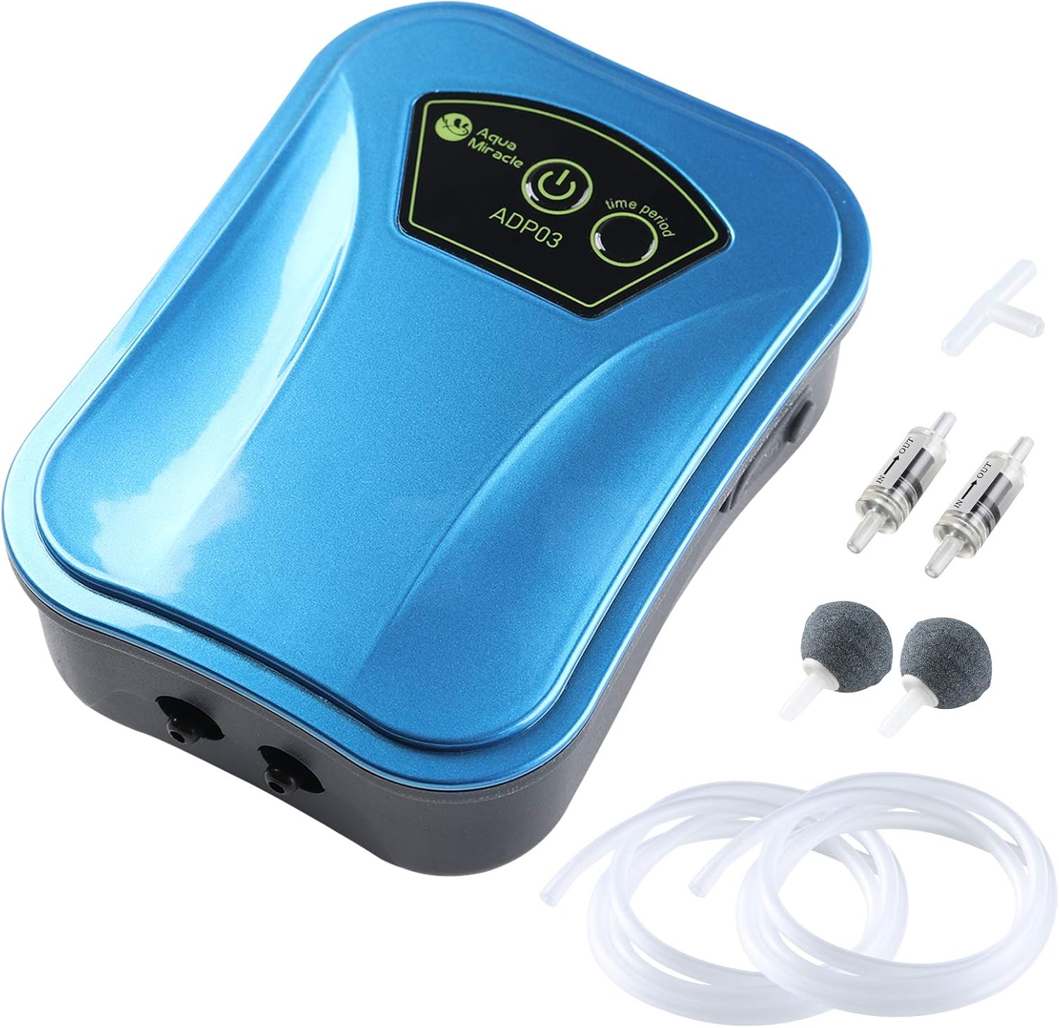 AquaMiracle USB Aquarium Air Pump Rechargeable Aerator for Bait Bucket, Portable Battery Powered Air Pump for Aquarium, Fish Tank Air Pump for Outdoor Fishing, Power Outage & Emergency