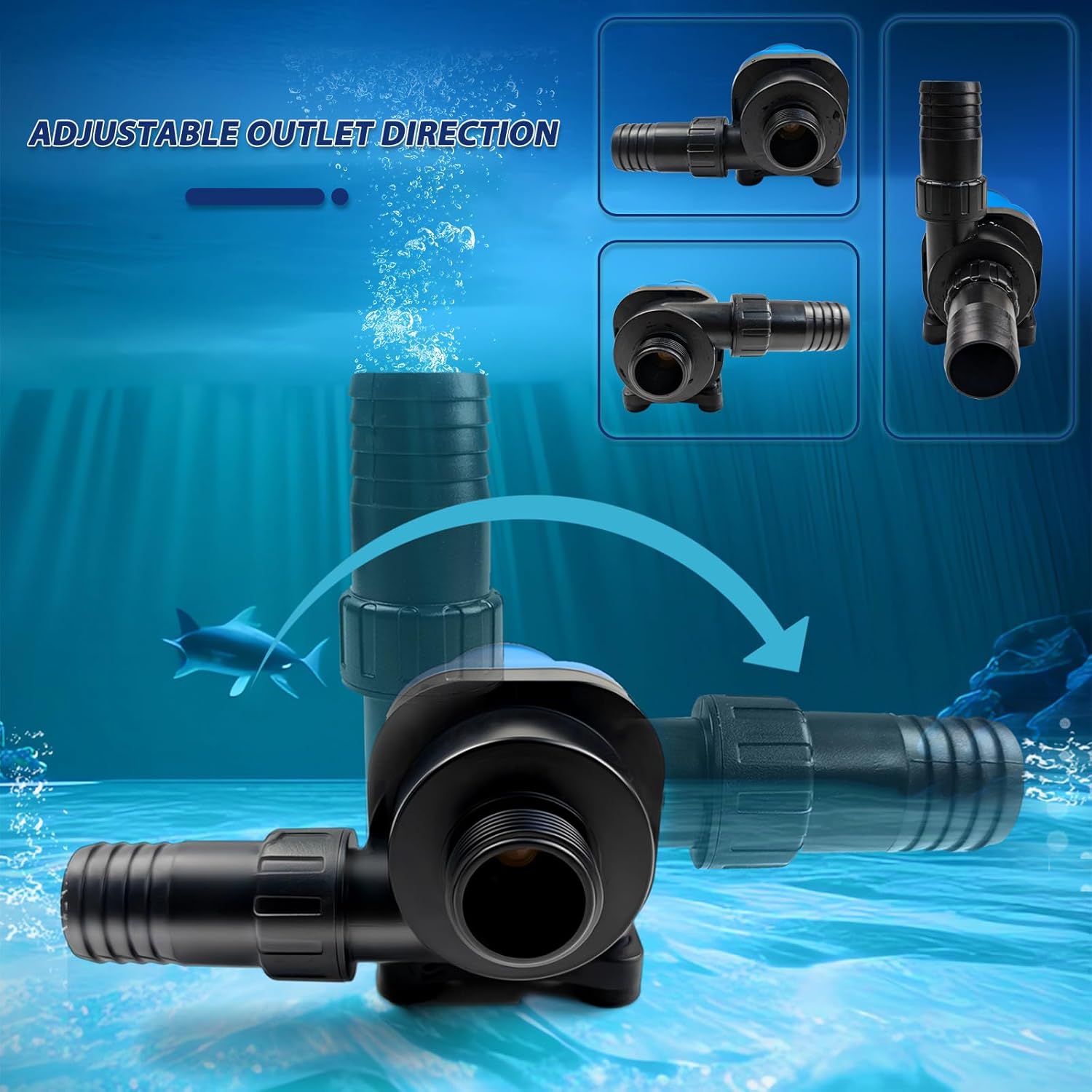 CONQUERALL CHS-3500 DC 24V DC 20W Adjustable Flow Water Pump 920GPH(US) 14.7FT Controlled Return Pump Suitable for hydroponics, aquariums, waterfalls, koi ponds, koi farming, fountains