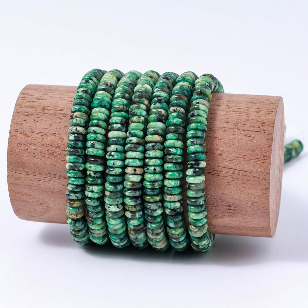 Natural African Turquoise Disk Stone Spacer Beads 6x2mm 38cm/str Flat Rondelle Loose Semi Gemstone Caps for Making Bracelets Necklace