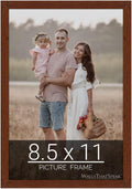 wallsthatspeak 8.5x11 Dark Walnut Rustic Pine Picture Frame for Puzzles Posters Photos or Artwork