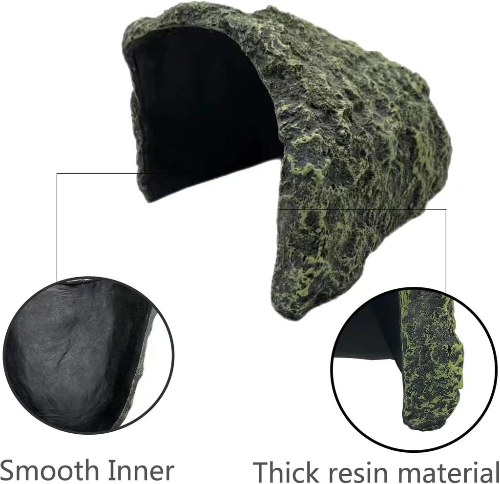 Oversize Reptile Hides and Caves Resin Aquarium Habitat Hideouts Large Hiding Cave Lizard Hiding Spot for Bearded Dragon Snakes Tortoise Aquarium Terrarium Hideaway