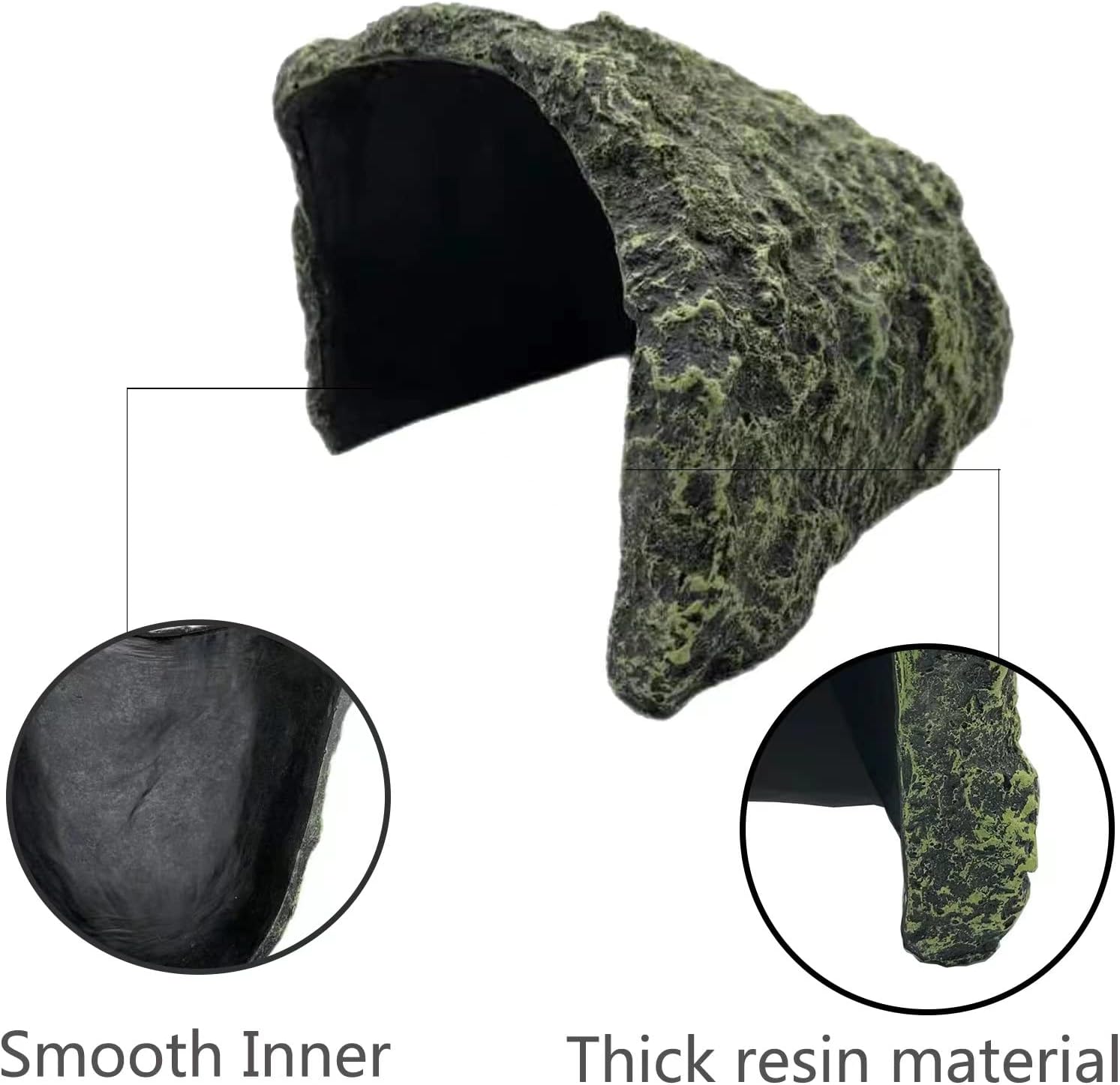 Oversize Reptile Hides and Caves Resin Aquarium Habitat Hideouts Large Hiding Cave Lizard Hiding Spot for Bearded Dragon Snakes Tortoise Aquarium Terrarium Hideaway