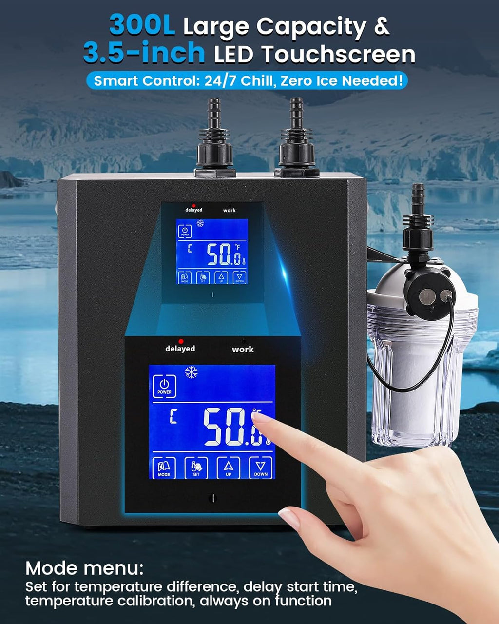BAOSHISHAN Ice Bath Chiller, 1/3 HP Cold Plunge Chiller, Fast Cooling to 50F, Ultimate Muscle Recovery System, Easy Setup with Insulated Hose, Pump & 3 Micron PP Filter 110V