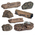 7PCS Miniature Tree Stumps Fake Tree Stump Decor Mini Stone Rock Statue Mini Garden Figurines for DIY Fairy Garden Miniature Moss Landscape
