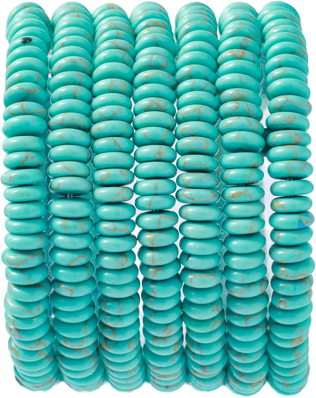 Natural Blue Turquoise Disk Stone Spacer Beads 6x2mm 38cm/str Flat Rondelle Loose Semi Gemstone Caps for Making Bracelets Necklace