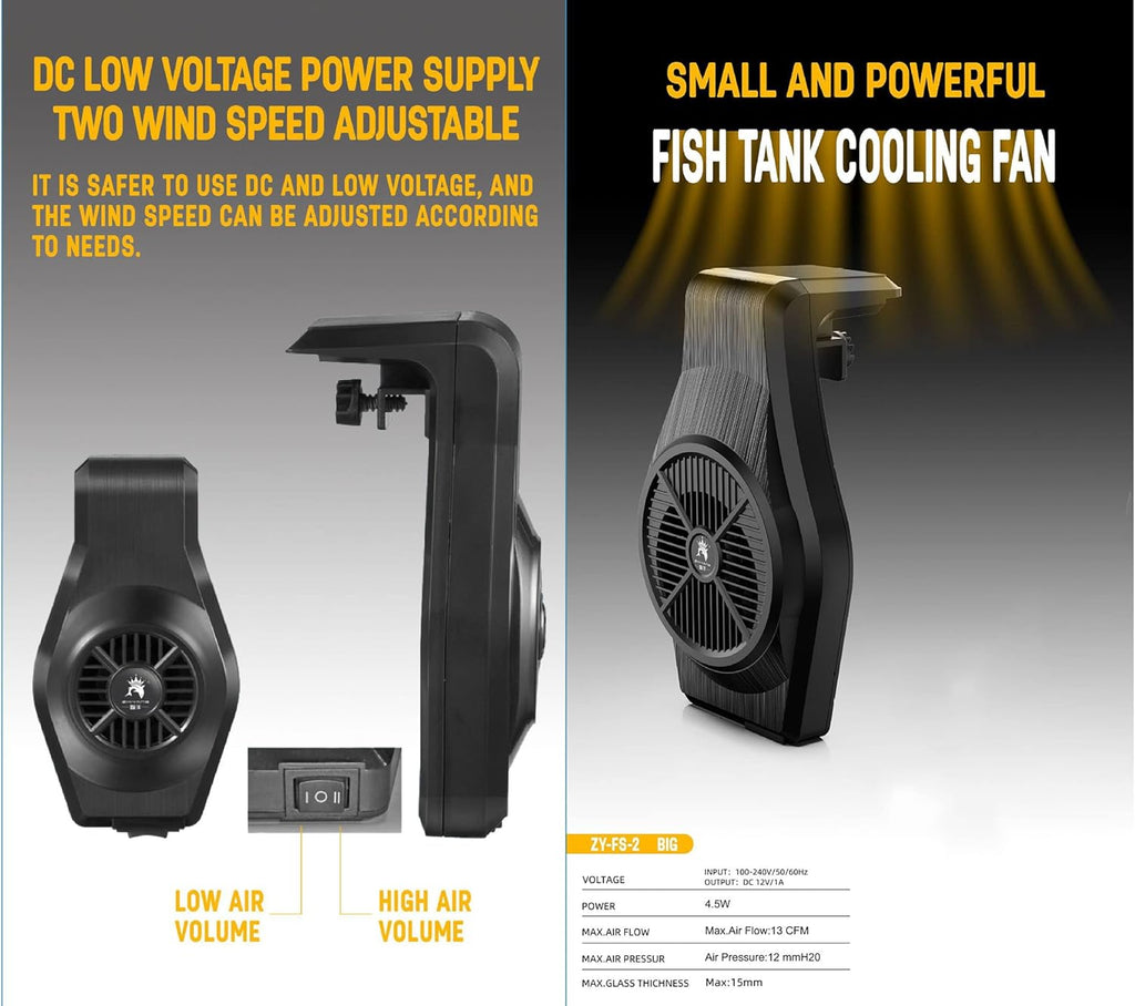 LONDAFISH Aquarium Chillers Aquarium Fan Fish Tank Cooling Fan System for Salt Fresh Water (ZY-FS-2)