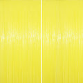 2 Pack Pastel Yellow Tinsel Foil Fringe Curtains, Yellow Party Decorations, Metallic Tinsel Party Streamers Backdrop for Birthday Baby Shower Graduation Gender Reveal Party Decorations