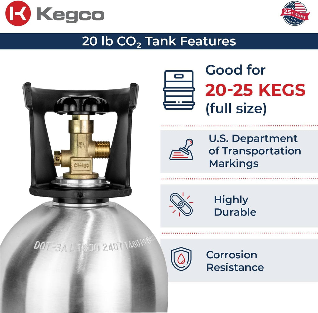 Kegco 20 lb. Aluminum Tank Co2 Cylinder