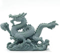 livelyfish Sandstone Chinese Dragon Statues, Aquarium Fish Tank Decorations Asian Garden Home Office Tabletop Small Accessories Decor for Wealth Success Lucky,A