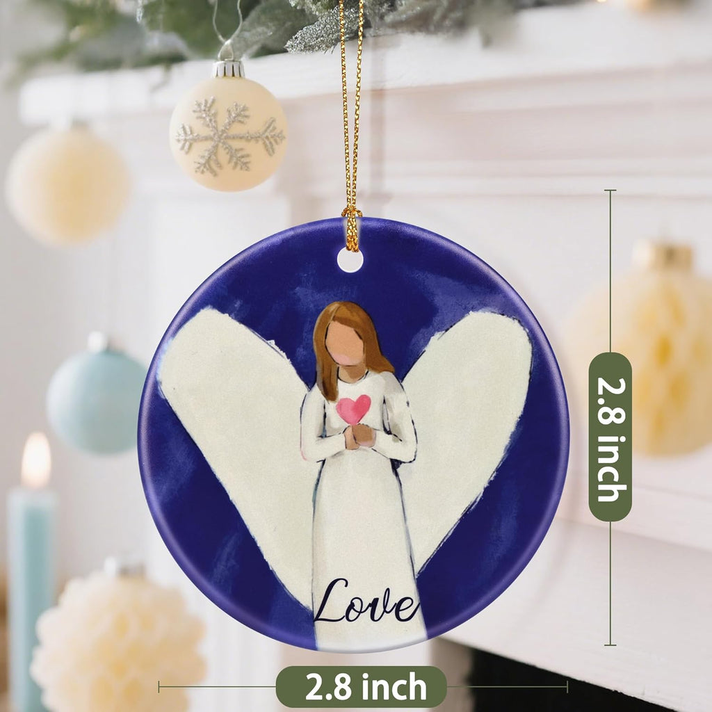 Love Angel Christmas Ornament, Christmas Tree Ornaments, Keepsake Ornaments, Holiday Decor, Angel Gift, Holiday or Xmas Gifts, Gifts for Friends and Family
