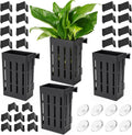 Borlech Upgraded Large Aquarium Plant Holder with Hooks and Suction Cups for Fish Tank Aquaponic Plant Cultivation and Aquascape Decorations (Black)