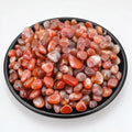 Polished Red Agate Crystal Chips 200 Pcs - 0.3" 10 oz Tumbled Stone Chips Crushed Sea Glass Stones Healing Reiki Crystal Making Home Decoration