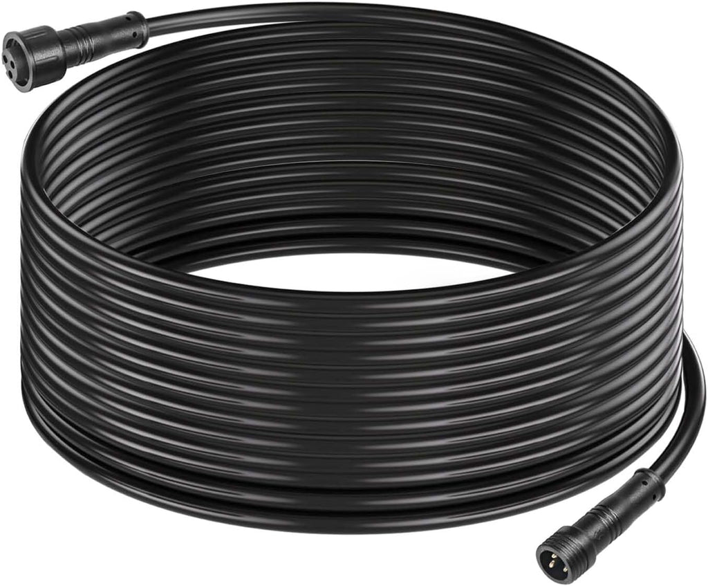 MAD OWL 3 Pin Waterproof LED Wire Connector, 22 AWG 393.7inch/10M IP68 Male and Female Heads Extension Cable for Indoor and Outdoor LED Strip Light(1 Item Black)